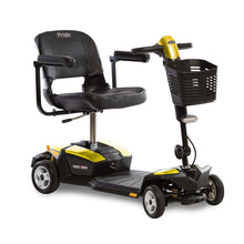 Load image into Gallery viewer, A orion yellow coloured Pride Mobility Go-Go LX 4-wheel mobility scooter with CTS suspension