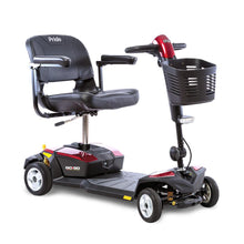 Load image into Gallery viewer, A red coloured Pride Mobility Go-Go LX 4-wheel mobility scooter with CTS suspension