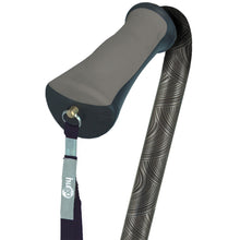 Load image into Gallery viewer, Adjustable Offset Handle Cane with Reflective Strap, Carbon Swirls
