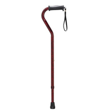 Load image into Gallery viewer, Adjustable Height Offset Handle Cane with Gel Hand Grip, Red Crackle