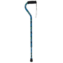 Load image into Gallery viewer, Foam Grip Offset Handle Walking Cane, Swirl