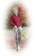 Load image into Gallery viewer, Adjustable Height Offset Handle Cane with Gel Hand Grip, Red Crackle