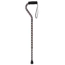Load image into Gallery viewer, Foam Grip Offset Handle Walking Cane, Pink Floral