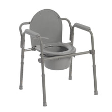 Load image into Gallery viewer, Steel Folding Deep Seat Bedside Commode