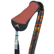 Load image into Gallery viewer, Adjustable Offset Handle Cane with Reflective Strap, Paisley
