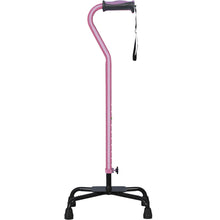 Load image into Gallery viewer, Adjustable Quad Cane for Right or Left Hand Use, Large Base, Rose
