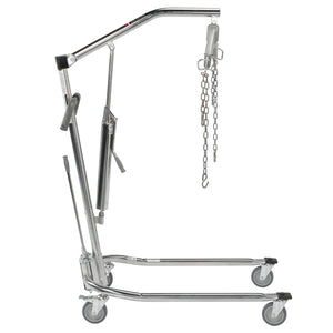 Hydraulic Patient Lift with Six Point Cradle, 5" Casters, Chrome