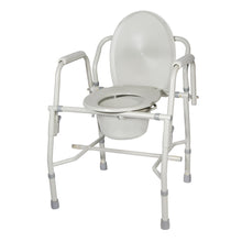 Load image into Gallery viewer, Steel Drop Arm Bedside Commode with Padded Arms
