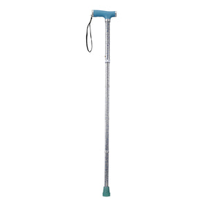 Folding Cane with Glow Gel Grip Handle, Light Blue