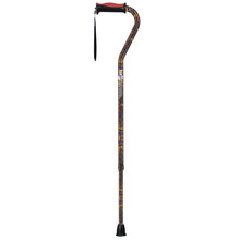 Load image into Gallery viewer, Adjustable Offset Handle Cane with Reflective Strap, Paisley
