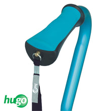 Load image into Gallery viewer, Adjustable Offset Handle Cane with Reflective Strap, Aquamarine
