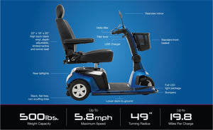 Pride Mobility Maxima 3-Wheel Mobility Scooter