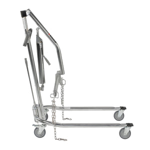 Hydraulic Patient Lift with Six Point Cradle, 5" Casters, Chrome