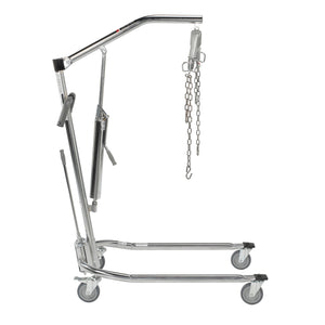 Hydraulic Patient Lift with Six Point Cradle, 5" Casters, Chrome