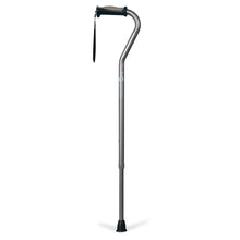 Load image into Gallery viewer, Adjustable Offset Handle Cane with Reflective Strap, Smoke
