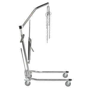 Hydraulic Patient Lift with Six Point Cradle, 5" Casters, Chrome