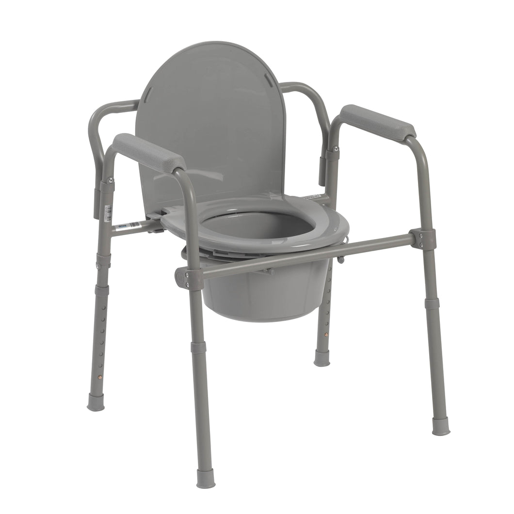 Steel Folding Deep Seat Bedside Commode