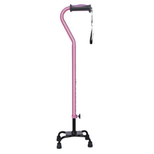 Load image into Gallery viewer, Adjustable Quad Cane for Right or Left Hand Use, Small Base, Rose
